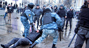 Массовые беcпорядки на Манежной площади. Москва, декабрь 2010 г. Фото Yuri Timofeyev (RFE/RL)
