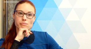 Наталия Резник, жена подсудимого ростовского журналиста и блогера Сергея Резника. Фото Олега Пчелова для "Кавказского узла"
