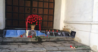 На акции  в память убитых Маркелова и Бабуровой. Фото Юлии Буславской для "Кавказского узла"