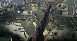 Разгрузка бронетранспортеров российского производства в порту Баку. 19 января 2018 года. Фото пресс-службы Минобороны Азербайджана. https://mod.gov.az/ru/news/v-azerbajdzhan-postupila-novaya-partiya-sovremennoj-voennoj-tehniki-font-color-red-video-font-21404.html Разгрузка бронетранспортеров российского производства в порту Баку. 19 января 2018 года. Фото пресс-службы Минобороны Азербайджана. https://mod.gov.az/ru/news/v-azerbajdzhan-postupila-novaya-partiya-sovremennoj-voennoj-tehniki-font-color-red-video-font-21404.html