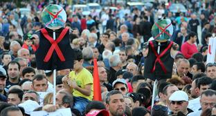 Митинг сторонников Пашиняна в Ереване 30 апреля. Фото Тиграна Петросяна для «Кавказского узла» Митинг сторонников Пашиняна в Ереване 30 апреля. Фото Тиграна Петросяна для «Кавказского узла»