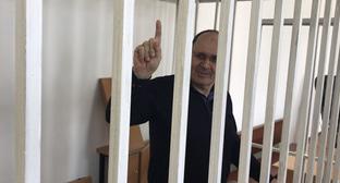 Оюб Титиев в зале суда. Грозный, 31 мая 2018 г. Фото: Пресс-служба ПЦ "Мемориал"