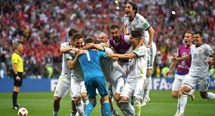 Сборная России после победы над сборной Испании. Фото: https://ru.fifa.com/worldcup/matches/match/300331517/#match-liveblog
