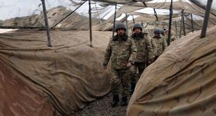 Азербайджанские военные на передовых позициях в зоне карабахского конфликта. Январь 2019 года. Фото пресс-службы Минобороны Азербайджана, https://mod.gov.az/ru/news/rukovodstvo-ministerstva-oborony-posetilo-peredovye-podrazdeleniya-video-25646.html