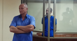 Аслан Яндиев  на оглашении приговора, слева - защитник. Фото Константина Волгина для "Кавказского узла"
