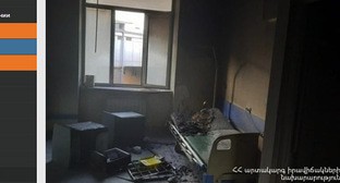 Пожар в клинике Ереванского медуниверситета. 16 апреля 2021 г. Скриншот АМИ «Новости-Армения» https://newsarmenia.am/news/incidents/pozhar-proizoshel-v-odnoy-iz-vedushchikh-bolnits-erevana-bolnoy-i-vrach-poluchili-ozhogi-foto/
