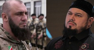Аюб Катаев (слева) и Абузайд Висмурадов. Коллаж "Кавказского узла". Фото: пресс-служба "Грозный-информ" https://www.grozny-inform.ru/news/society/125305/ Стоп-кадр видео https://twitter.com/tvjihad/status/1193621812325814273
