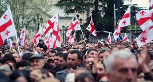 Акция «Единого национального движения». Фото Анны Коноплевой для «Кавказского узла»