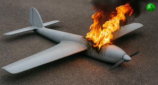 Сбитый БПЛА. Иллюстрация создана «Кавказским узлом» с помощью ИИ в программе Copilot



