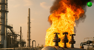 Пожар на НПЗ. Иллюстрация создана «Кавказским узлом» с помощью ИИ в программе Copilot Пожар на НПЗ. Иллюстрация создана «Кавказским узлом» с помощью ИИ в программе Copilot