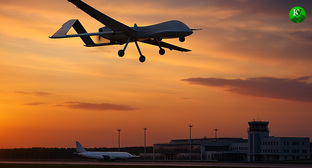 БПЛА около аэропорта. Иллюстрация создана «Кавказским узлом» с помощью ИИ в программе Copilot БПЛА около аэропорта. Иллюстрация создана «Кавказским узлом» с помощью ИИ в программе Copilot