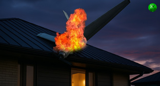 БПЛА упал на частный дом. Иллюстрация создана «Кавказским узлом» с помощью ИИ в программе Copilot БПЛА упал на частный дом. Иллюстрация создана «Кавказским узлом» с помощью ИИ в программе Copilot