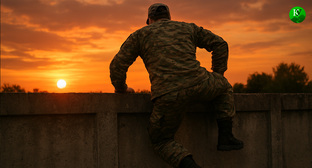 Военный покидает часть. Иллюстрация создана «Кавказским узлом» с помощью ИИ в программе Copilot Военный покидает часть. Иллюстрация создана «Кавказским узлом» с помощью ИИ в программе Copilot