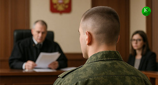 Военнослужащий в зале суда. Иллюстрация "Кавказского узла" созданная в ИИ с помощью программы Copilot Военнослужащий в зале суда. Иллюстрация "Кавказского узла" созданная в ИИ с помощью программы Copilot