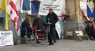 Участники голодовки у парламента Грузии. Ноябрь 2025 г. Фото: IPN Участники голодовки у парламента Грузии. Ноябрь 2025 г. Фото: IPN