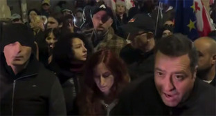 Участники акции протеста в Тбилиси, 11 ноября 2025 г. Скриншот видео Mo Se https://t.me/Tbilisi_life/43340 Участники акции протеста в Тбилиси, 11 ноября 2025 г. Скриншот видео Mo Se https://t.me/Tbilisi_life/43340