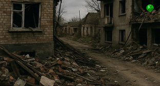 Разрушенные дома. Иллюстрация "Кавказского узла" созданная ИИ при помощи программы Copilot