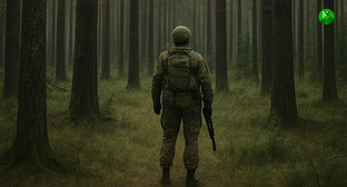 Военнослужащий. Иллюстрация "Кавказского узла" созданная ИИ при помощи программы Copilot