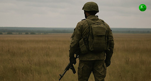 Военнослужащий. Иллюстрация "Кавказского узла" созданная ИИ при помощи программы Copilot