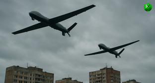 БПЛА в небе. Иллюстрация создана «Кавказским узлом» с помощью ИИ в программе Copilot