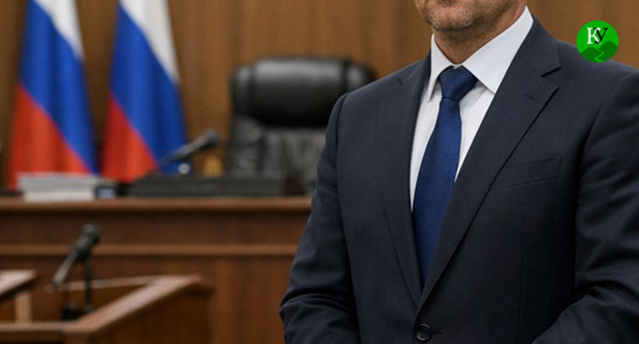 Мужчина в зале суда. Иллюстрация создана "Кавказским узлом" при помощи ИИ в программе Copilot