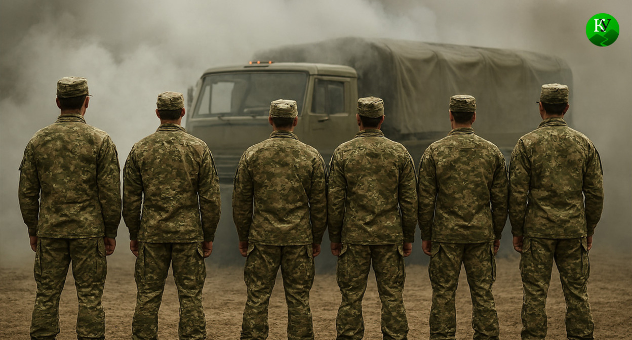 Военнослужащие. Иллюстрация создана "Кавказским узлом" с использованием ИИ в программе Copilot.