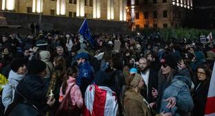 Участники акции на проспекте Руставели, 12 февраля 2026 года. Фото: Nino Kikvadze / Publika