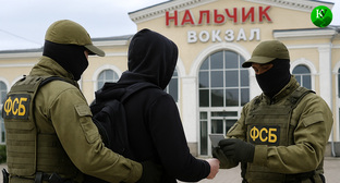 Задержание у вокзала. Иллюстрация создана «Кавказским узлом» с помощью ИИ в программе Copilot