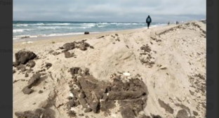 Мазутные пятна на берегу. Скриншот фото "Сети, сито, лопата" от 14.02.26, https://t.me/setisitolopata/2560?single. 