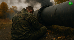 Военный на СВО. Иллюстрация создана «Кавказским узлом» с помощью ИИ в программе Copilot