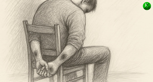 Мужчина со следами избиений. Иллюстрация создана «Кавказским узлом» с помощью ИИ в программе Copilot