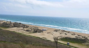 Пляж в станице Благовещенская. Скриншот фото из телеграм-канала «Анапское Черноморье», Black_sea_2018