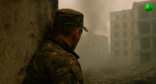 Военный на СВО. Иллюстрация создана «Кавказским узлом» с помощью ИИ в программе Copilot