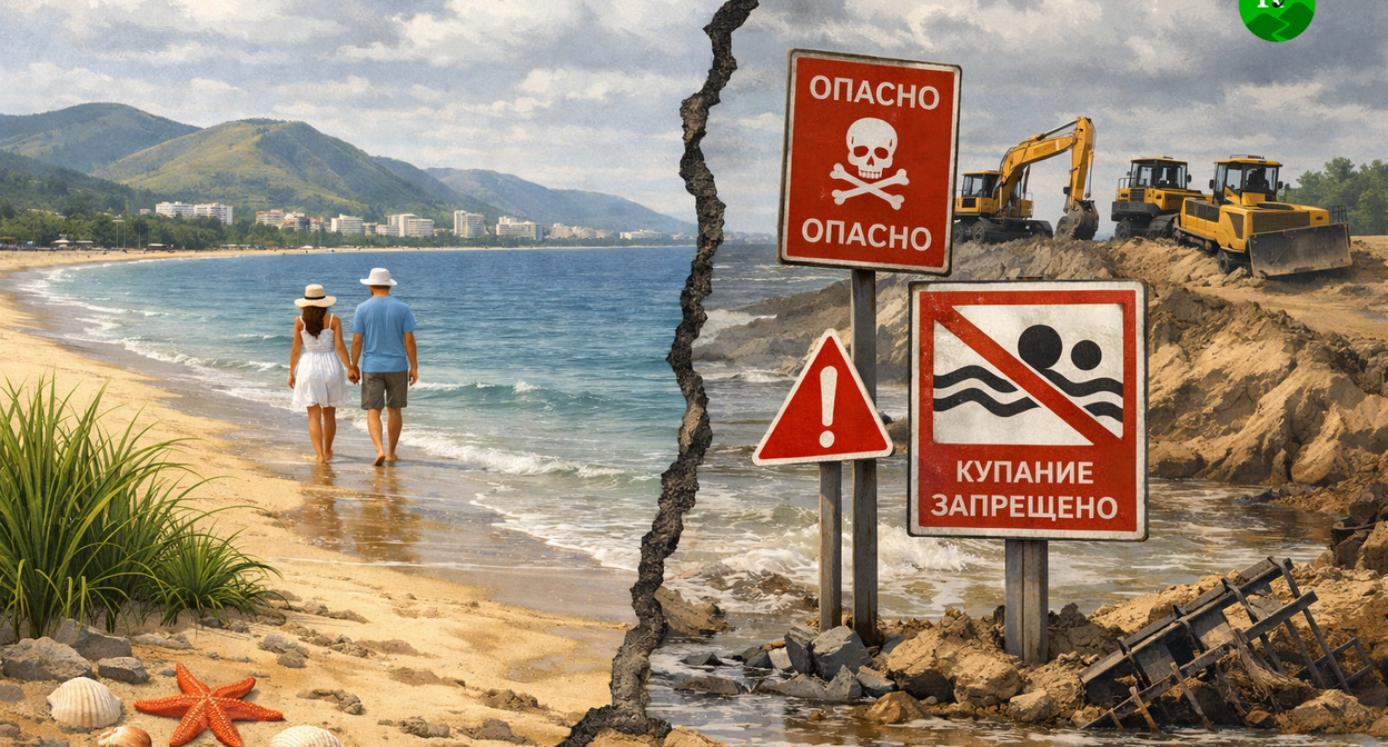 Пляжи Анапы. Иллюстрация создана "Кавказским узлом" при помощи ИИ в программе Copilot