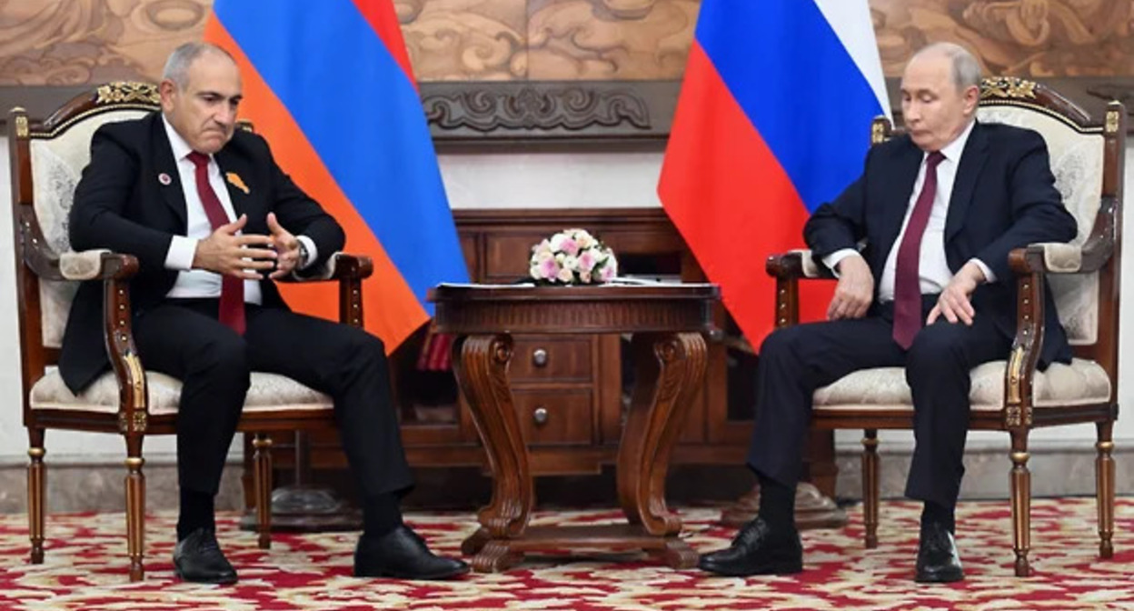 Переговоры Пашиняна и Путина на полях саммита Шанхайской организации сотрудничества в Бишкеке. 1 сентября 2026 г. Фото Коммерсант/ https://www.kommersant.ru/doc/8923670