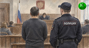 Мужчина в зале суда. Иллюстрация создана "Кавказским узлом" при помощи ИИ в программе Copilot