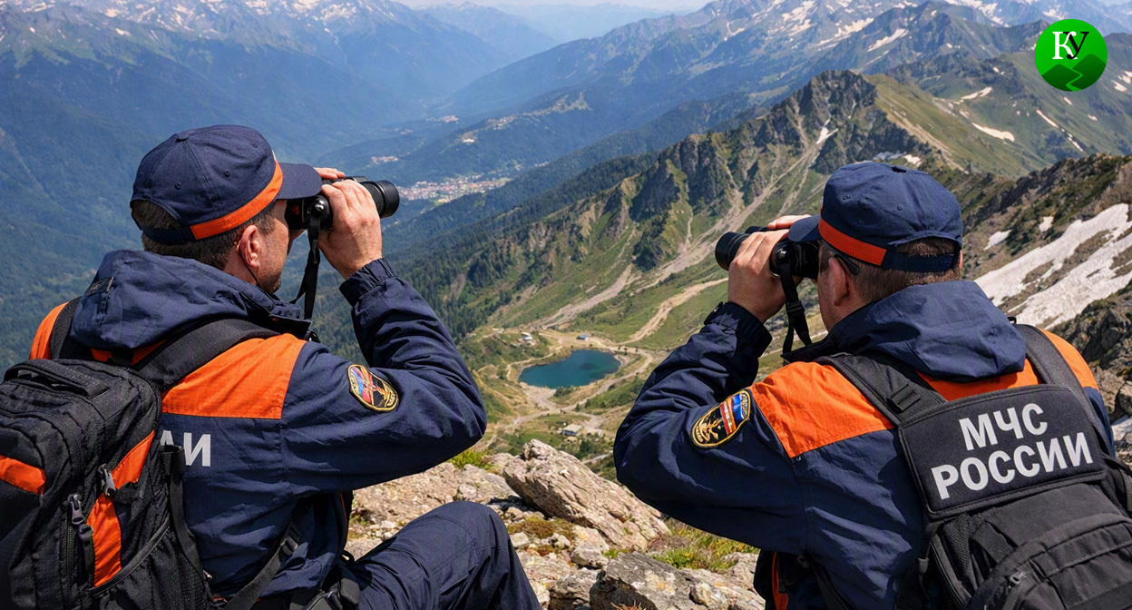 Спасатели в горах. Иллюстрация создана «Кавказским узлом» с помощью ИИ в программе Copilot Спасатели в горах. Иллюстрация создана «Кавказским узлом» с помощью ИИ в программе Copilot