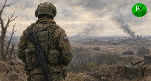 Военнослужащий. Иллюстрация создана "Кавказским узлом" при помощи ИИ в программе Copilot