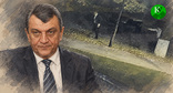 Сергей Меняйло на фоне кадра драки со стрельбой во Владикавказе. Иллюстрация создана "Кавказским узлом" при помощи ИИ в программе Copilot